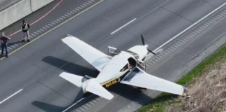 Plane Lands Safely on Highway